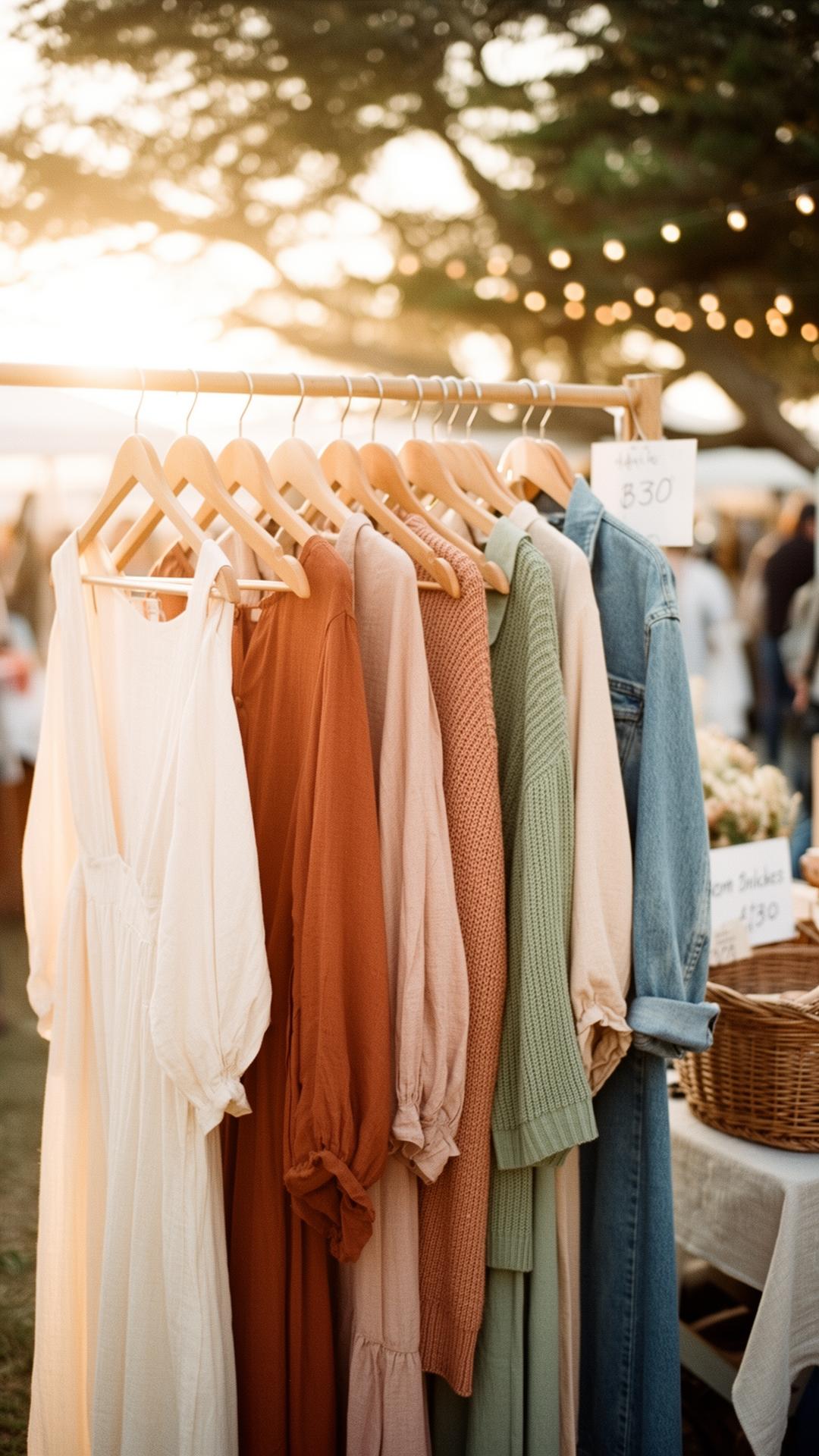 Curated vintage clothing rack